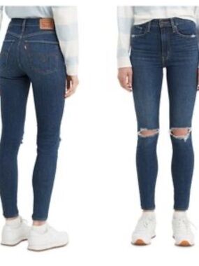 Levis slimming Skinny Jeans with Knee Rips Women sz 29 used excellent condition